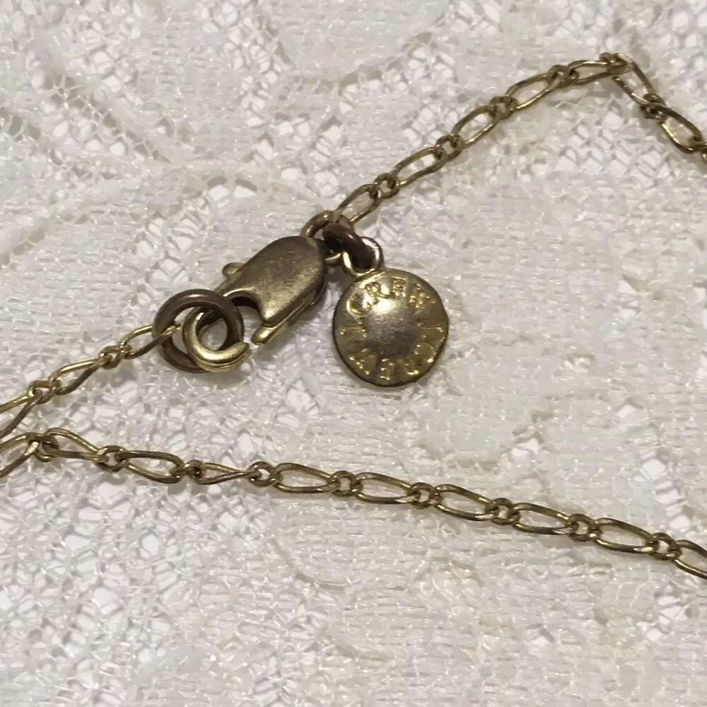 J.Crew Gray Enamel Elephant Charm Pendant Necklace Gold Tone apprx 25
